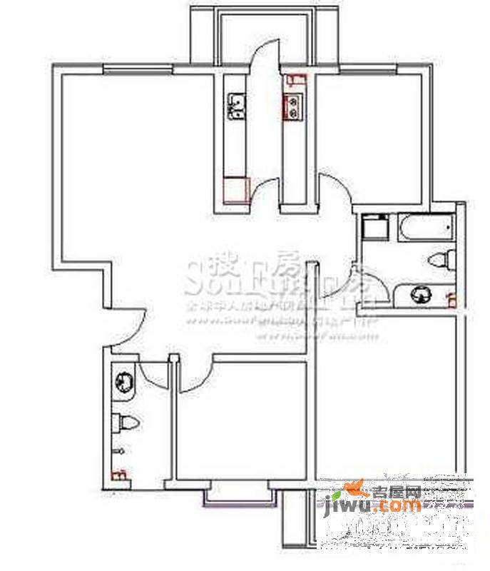 禧顺佳园3室2厅2卫130㎡户型图