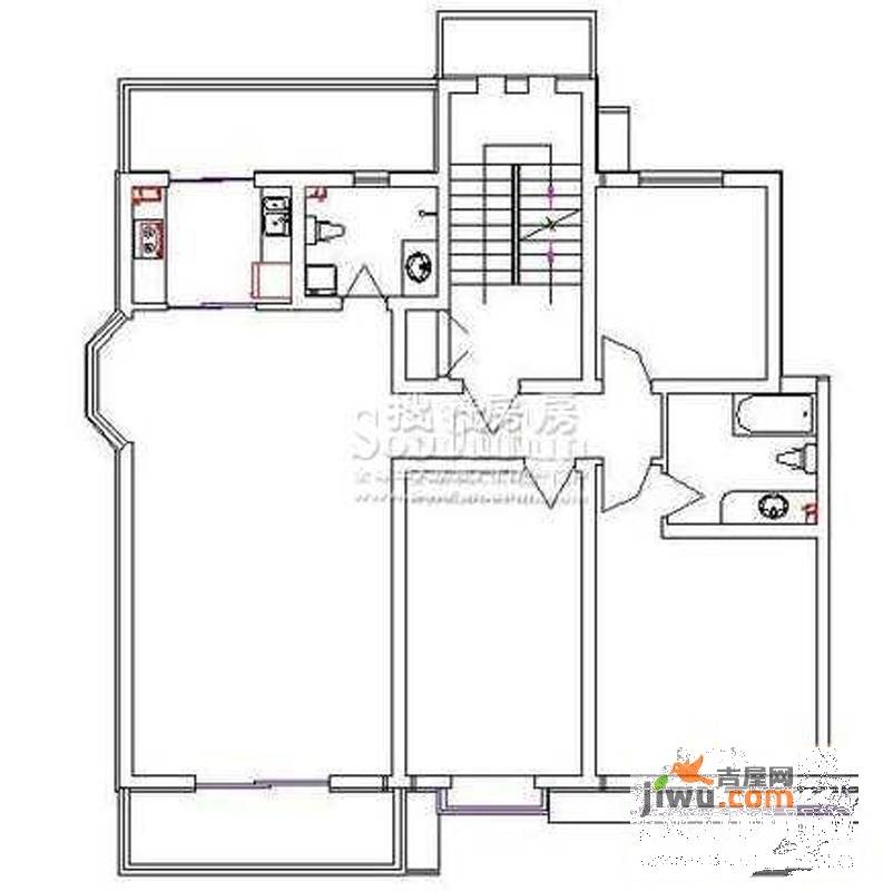 禧顺佳园3室1厅1卫115㎡户型图