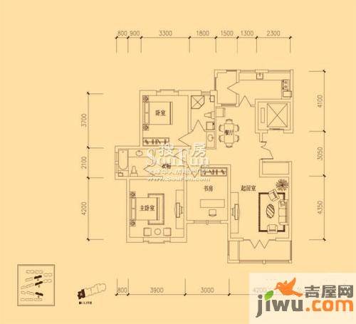 世纪梧桐公寓3室2厅2卫户型图