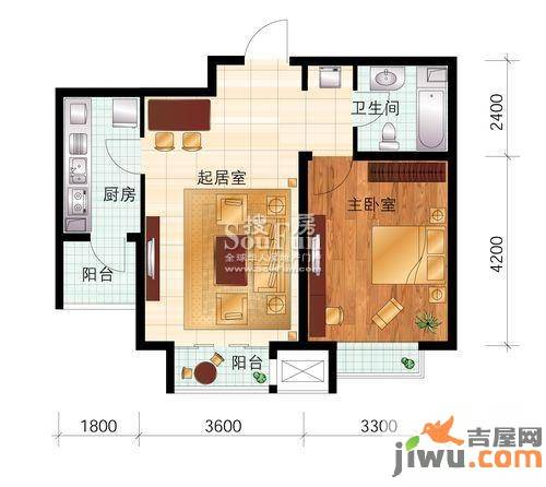 盛星东海岸1室1厅1卫69㎡户型图