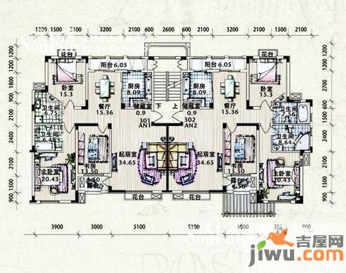 洛卡小镇3室2厅2卫146.3㎡户型图