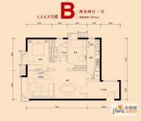 天津大悦城2室2厅1卫89㎡户型图