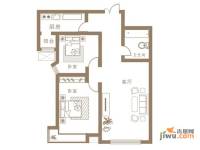 富成名都2室1厅1卫88.2㎡户型图