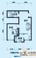 海天国际公寓1室1厅1卫60.2㎡户型图