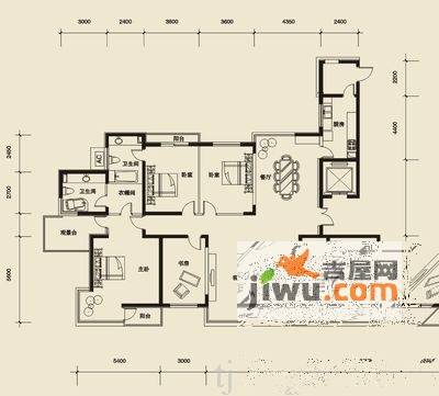 水岸公馆5室2厅3卫265.7㎡户型图