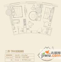 天津中心2室1厅2卫124.6㎡户型图