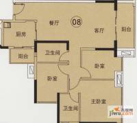 中海橡园国际3室2厅2卫111.8㎡户型图