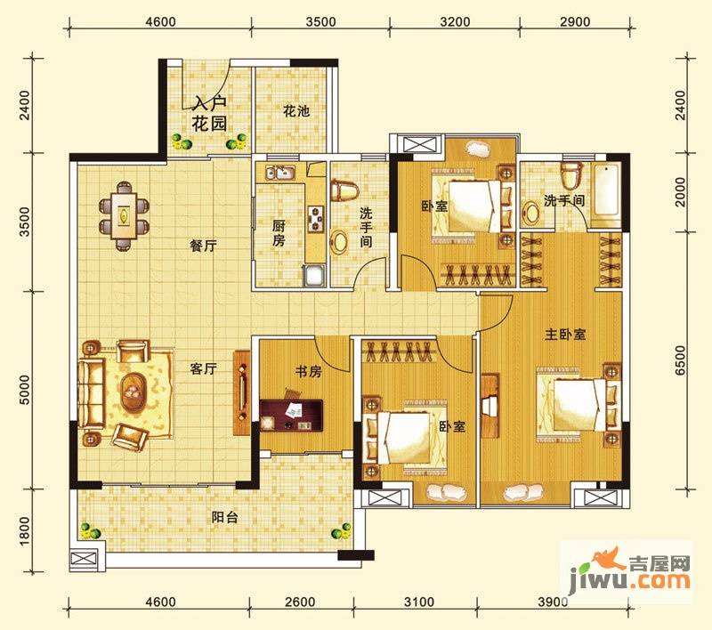 好美嘉园4室2厅2卫149㎡户型图