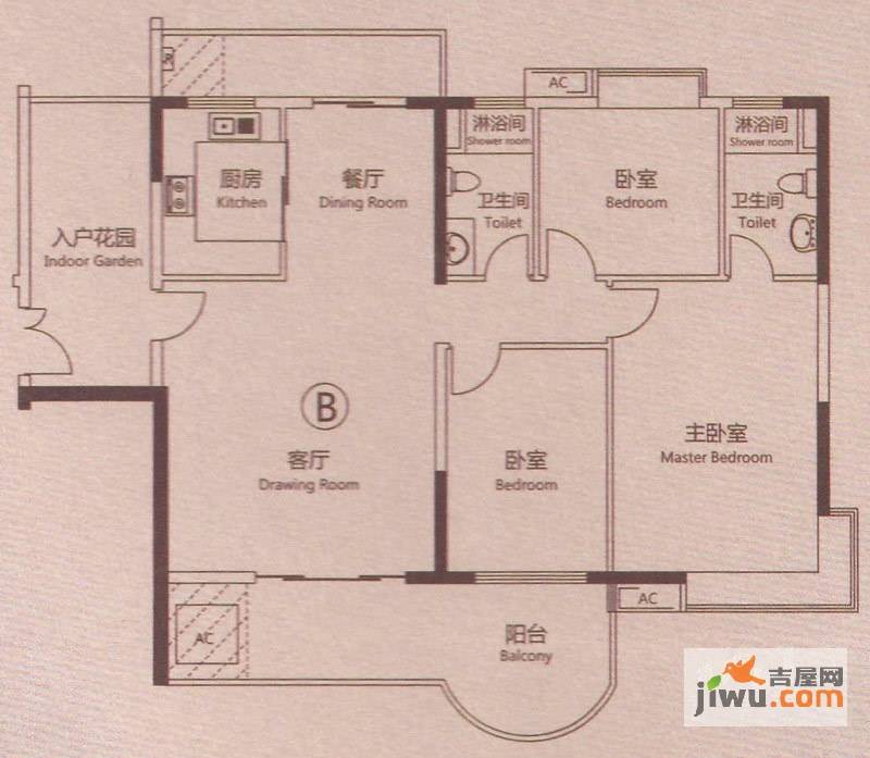 亿泉尚园3室2厅2卫139㎡户型图