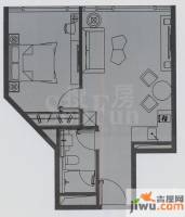 万菱君临国际公寓1室2厅1卫63.3㎡户型图