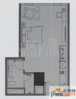 万菱君临国际公寓1室1厅1卫53.6㎡户型图