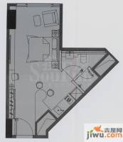 万菱君临国际公寓1室1厅1卫48.8㎡户型图