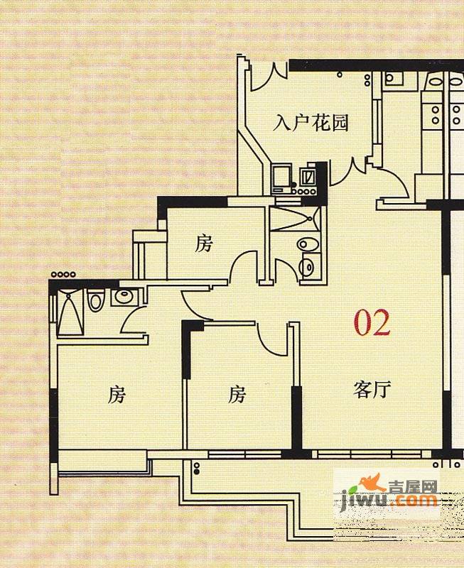 宏新华庭3室2厅0卫117.3㎡户型图