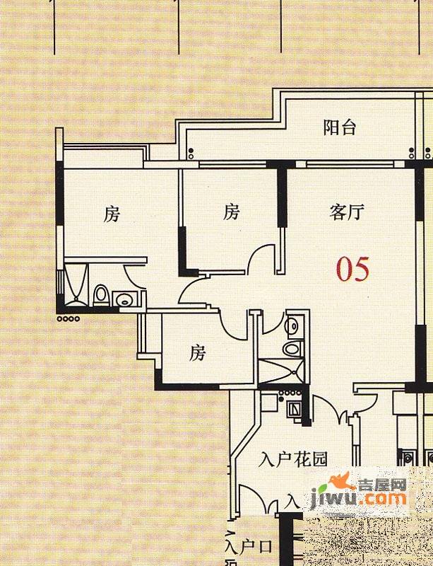 宏新华庭3室2厅0卫111.7㎡户型图