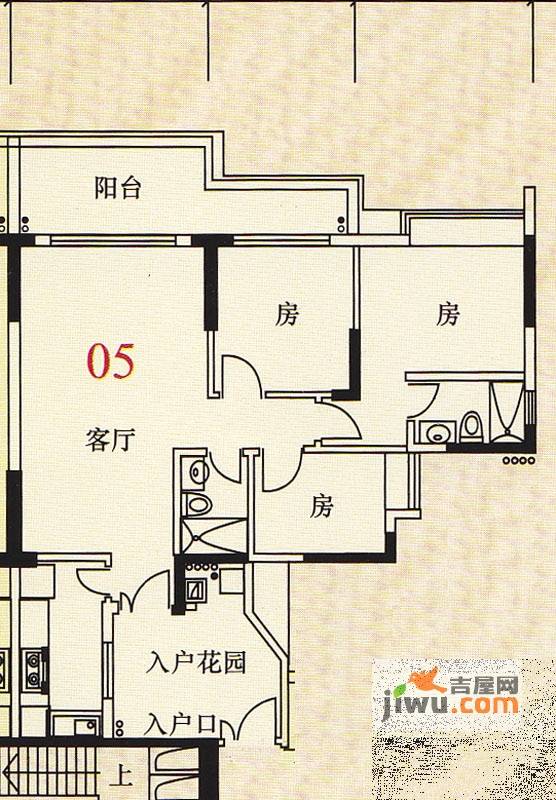 宏新华庭3室2厅1卫111.7㎡户型图