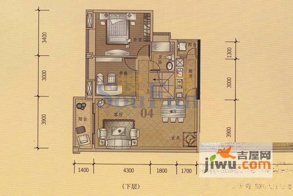 元邦明月星辉4室2厅2卫99㎡户型图