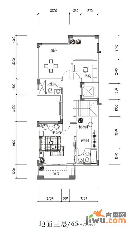 龙光香悦山普通住宅65㎡户型图