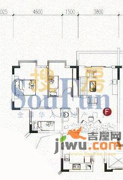 宏润巴塞阳光3室2厅1卫88.6㎡户型图