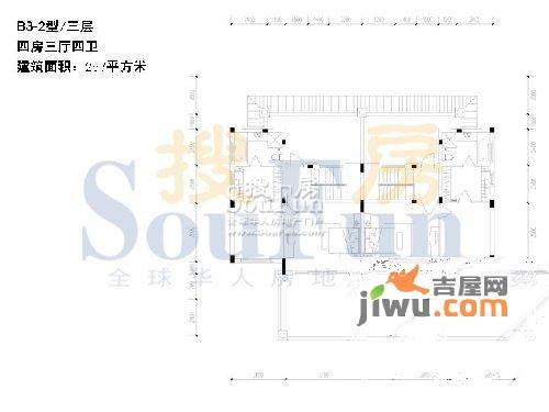 恒大山水城4室3厅4卫257㎡户型图