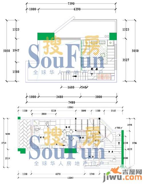 橡树园2室1厅1卫59.3㎡户型图