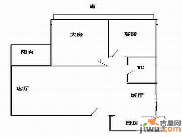 骏景花园2室2厅1卫78㎡户型图