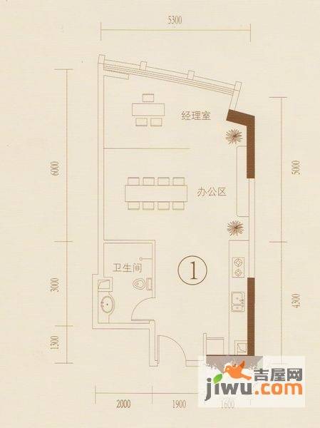 和丰大厦1室1厅1卫68.2㎡户型图