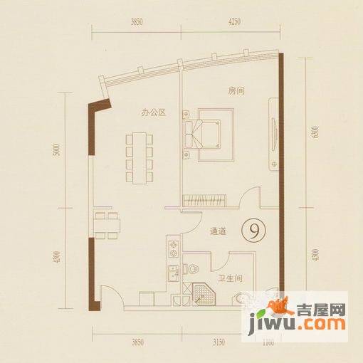 和丰大厦1室1厅1卫112.6㎡户型图