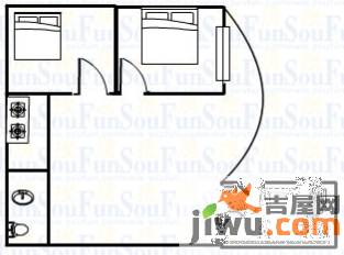 阳光雅筑3室1厅1卫80㎡户型图