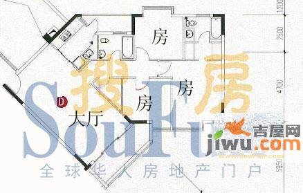 宏润巴塞阳光3室1厅2卫户型图