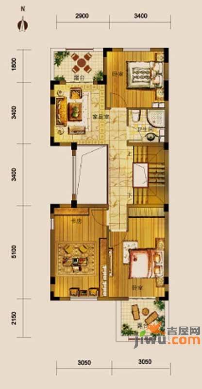 中海央墅4室3厅3卫223㎡户型图