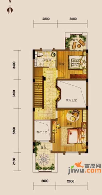 中海央墅3室2厅3卫206㎡户型图