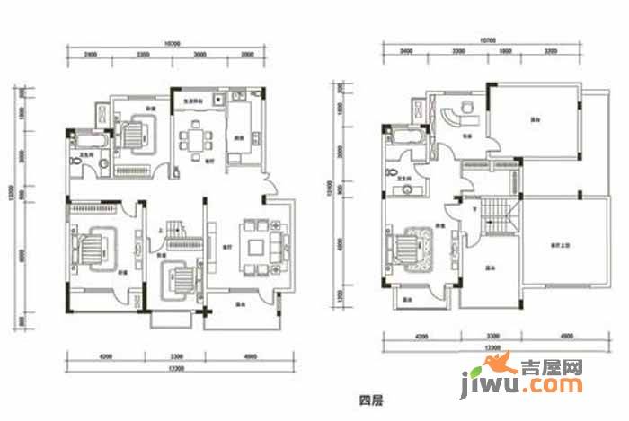 金地长青湾·丹陛4室3厅2卫205㎡户型图