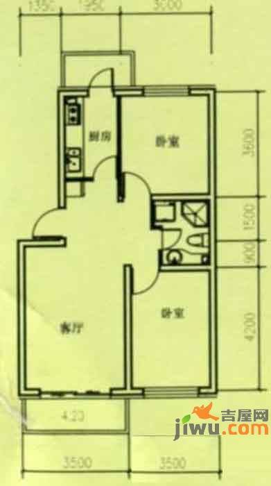 奥玛丽都2室1厅1卫75.3㎡户型图