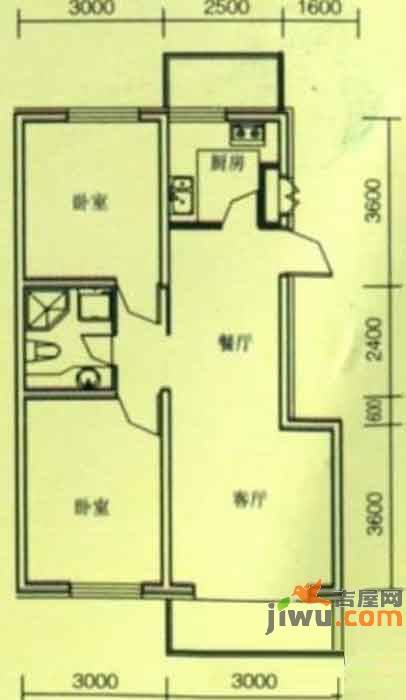 奥玛丽都2室2厅1卫80.9㎡户型图