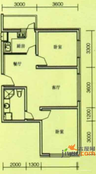 奥玛丽都2室2厅1卫80.9㎡户型图