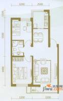 龙腾碧玉湾2室2厅1卫85.6㎡户型图