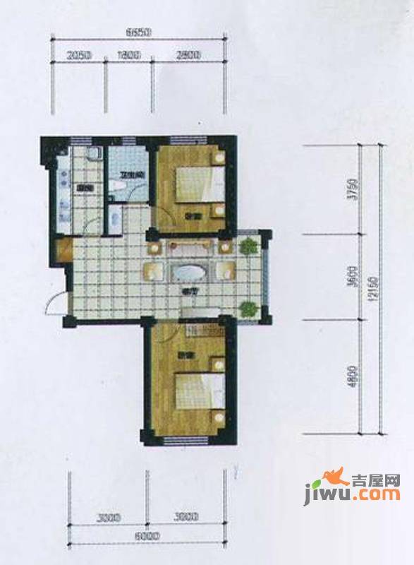 新水湾河畔花园3室2厅1卫82.7㎡户型图