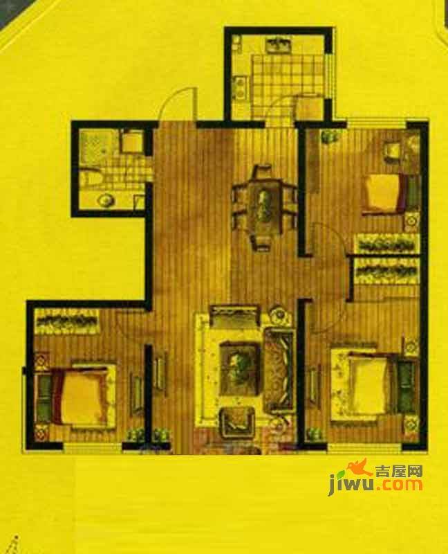 居易青年城3室2厅1卫109㎡户型图