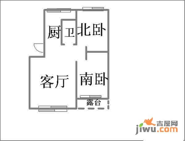 惠盛苑2室2厅1卫108㎡户型图