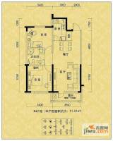 纳帕名门2室2厅1卫91㎡户型图