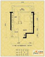 纳帕名门1室1厅1卫38.7㎡户型图