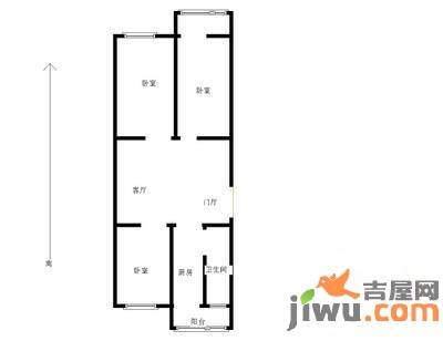 佳和新城七期2室2厅1卫106㎡户型图