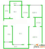 九洲湾景汇3室2厅2卫户型图