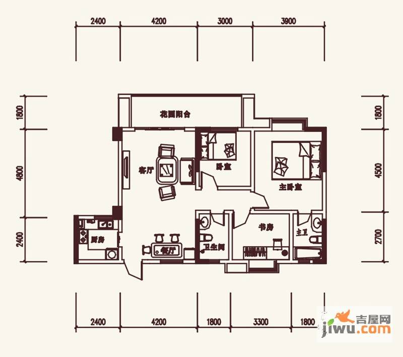 DOlala家3室1厅1卫111㎡户型图