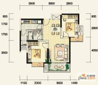 蓝光SOFA社区2室2厅1卫75㎡户型图