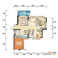 蓝光SOFA社区3室2厅1卫95㎡户型图