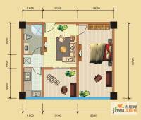鸿锦汇1室2厅1卫57.7㎡户型图