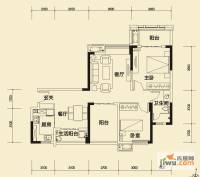中海锦城一期2室2厅1卫96㎡户型图