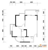 北城新界2室2厅1卫84.4㎡户型图