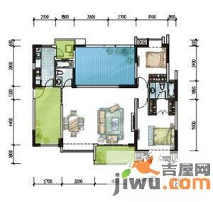 美年广场美岸2室2厅2卫125㎡户型图